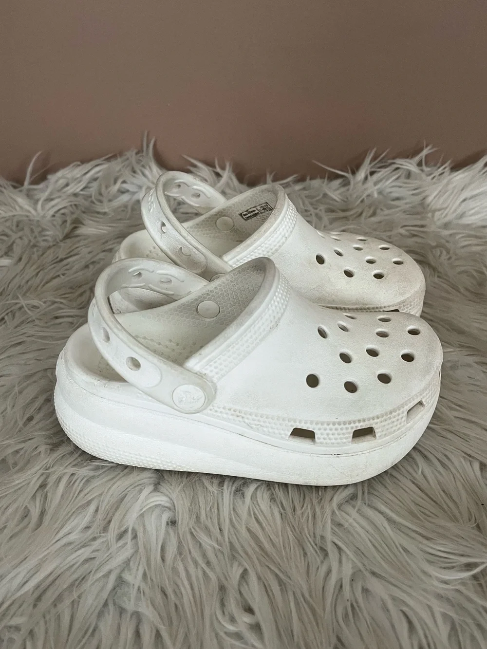 {CROCS} Platform Clog Sandals in White - Youth 11
